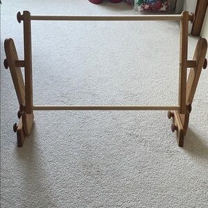 Tomorrow’s Treasures Needlework Lap Stand and Scroll Frame, solid oak